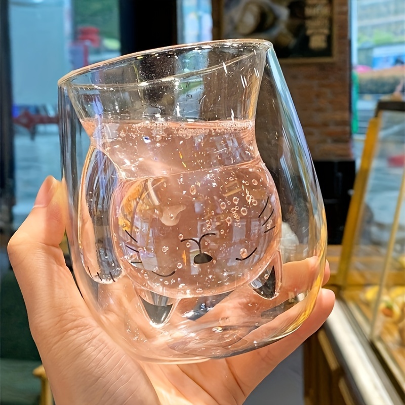 1pc Tazza In Vetro Manico A Coda Gatto Tazza D'acqua In - Temu Italy