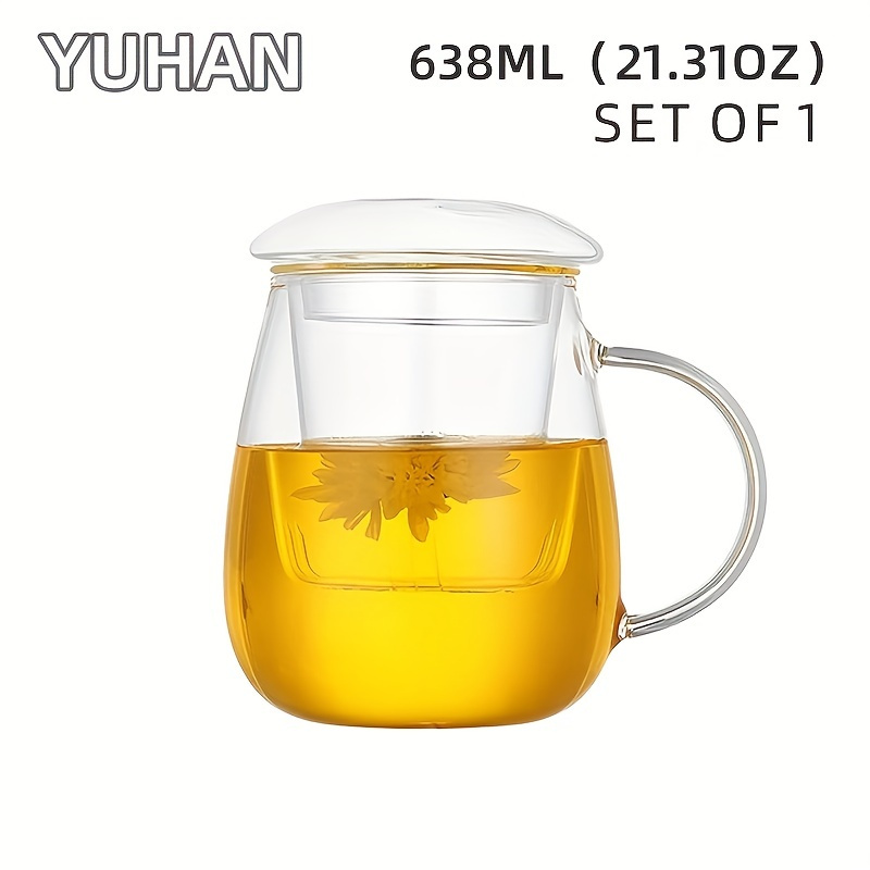 1pc 350ml/11.8oz, Heat Resistant Tea Cup With Infuser And Lid - Can Be Used  In Microwave And Dishwasher - Perfect For Office, Home, And Travel - Enjoy