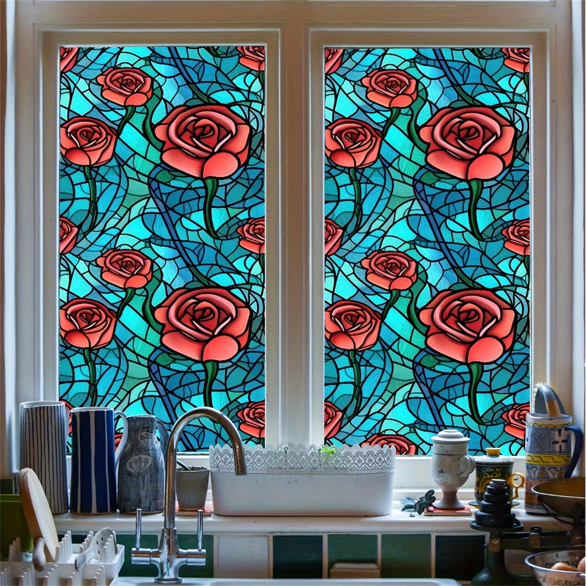 Stained Glass Window Film Window Tint Window Privacy Films - Temu