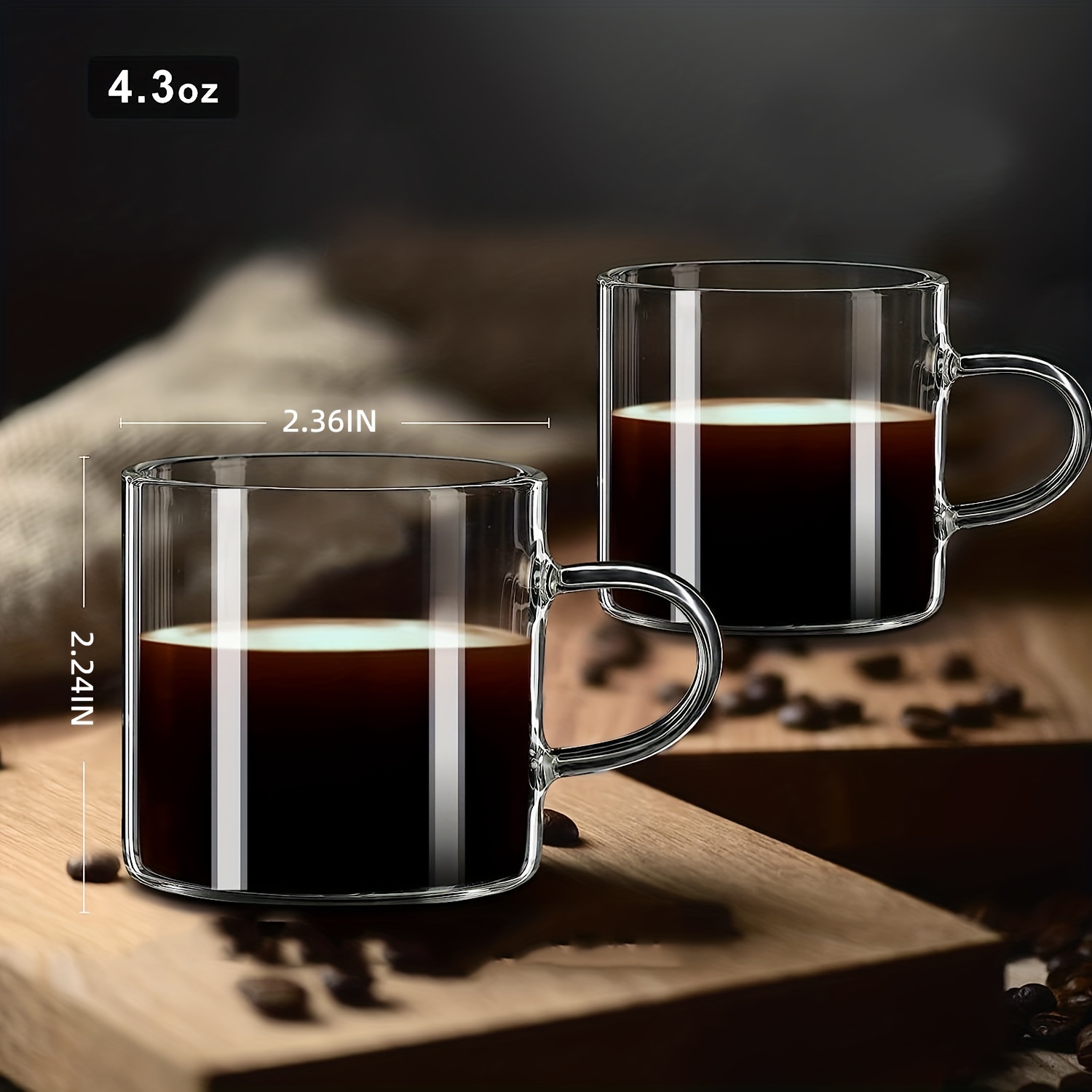 Glass Espresso Cups Demitasse Coffee Mugs With Handle - Temu