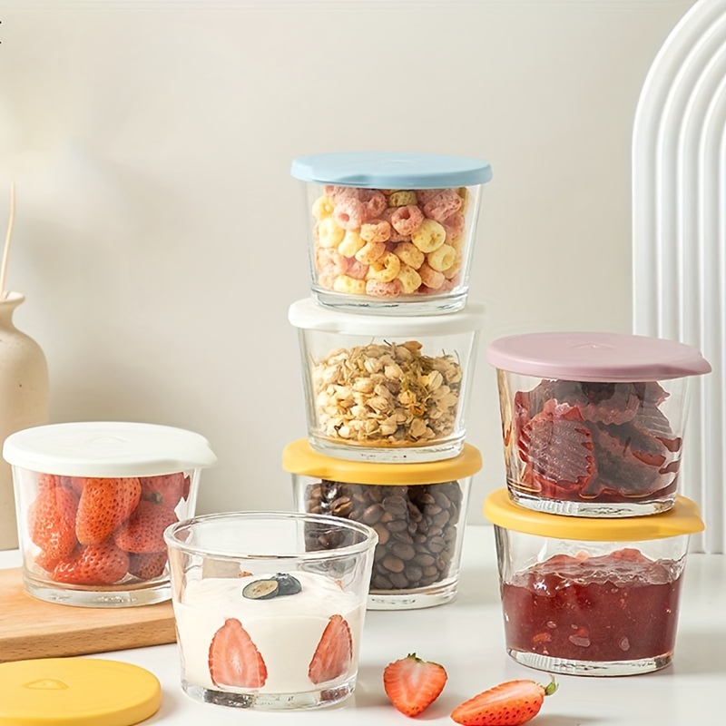 Wavy Food Jar With Lid Clear Glass Food Container Small - Temu