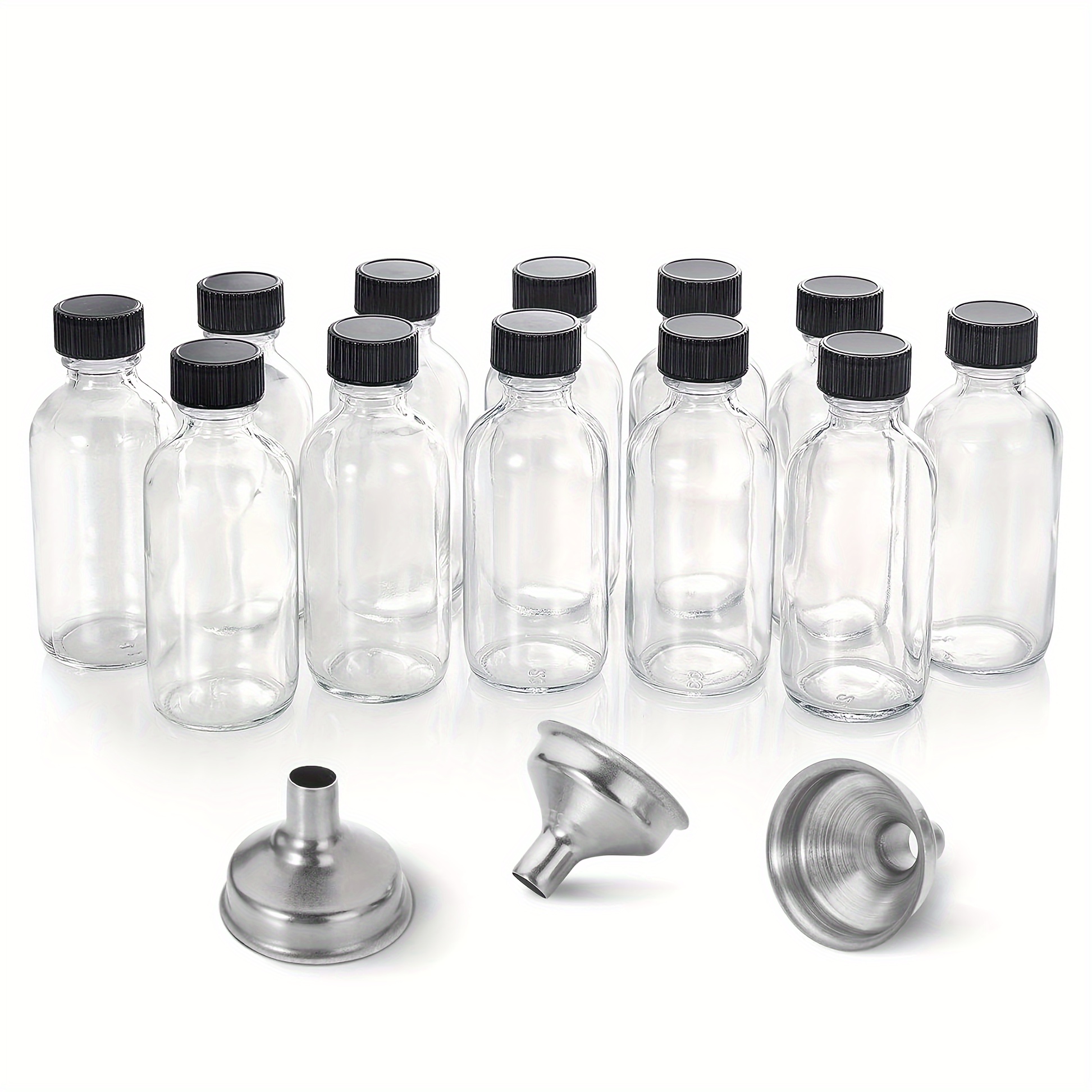  Suwimut Paquete de 16 botellas de vidrio para beber, botellas  de agua reutilizables de boca ancha de 16 onzas con tapas herméticas de  plástico para jugos, batidos, té, botellas de leche