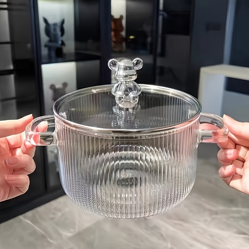 Cacerola de vidrio transparente para cocina, olla de vidrio de  borosilicato, resistente al calor, hervir agua, fideos, tazón, olla para  sopa - AliExpress