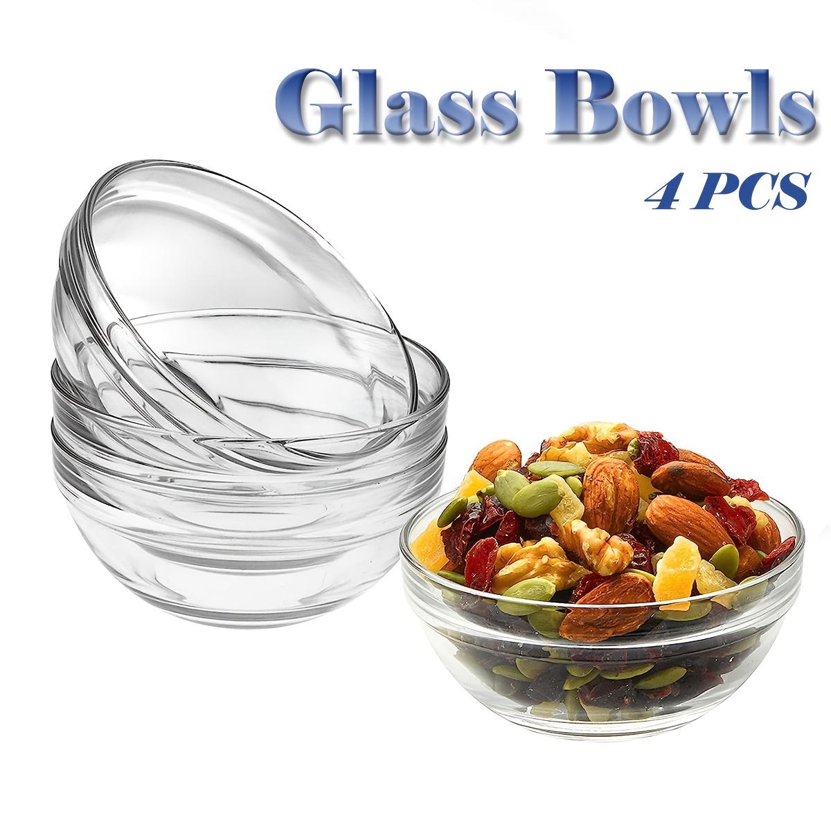 Small Glass Bowls 190ml Glass Desserts Cups Heat Resistant Prep