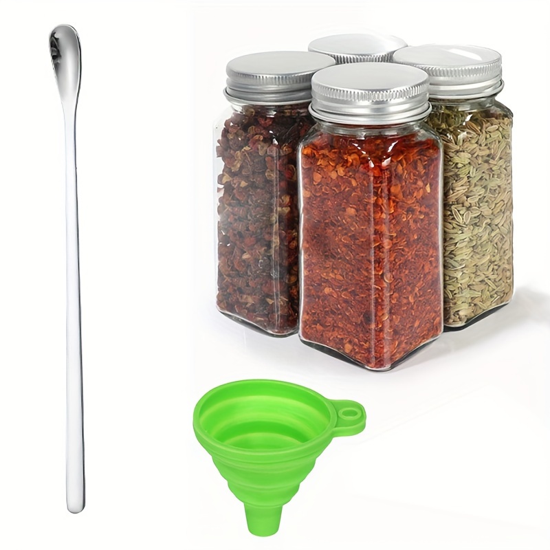 12 Pcs Glass Spice Jars/bottles - 4oz Empty Square Spice Containers With  Blank Sticker And Airtight Metal Caps With Shaker Lids - Bottles,jars &  Boxes - AliExpress