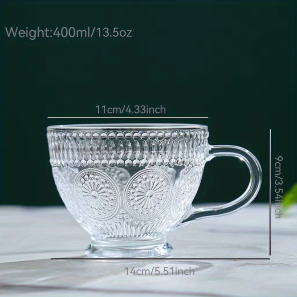 Exquisite Glass Coffee Cup With Spoon And Embossed Butterfly - Temu