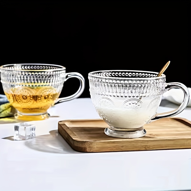 BOHEM'S Glass Tea Cups With Stainless Steel Handle, 7 Oz Clear Coffee Mugs,  Set of 2 (Cups and Spoon…See more BOHEM'S Glass Tea Cups With Stainless