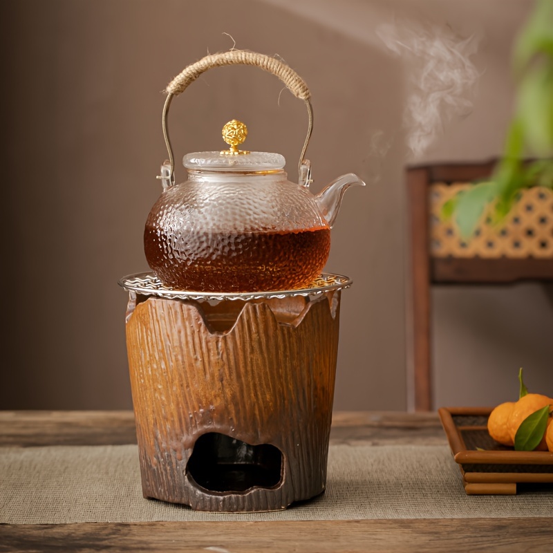 Tea Warmer Heating Ceramic Household Retro Teapot Candle Stove Base Roaster  Incense Burner Teaware Kitchen Dining
