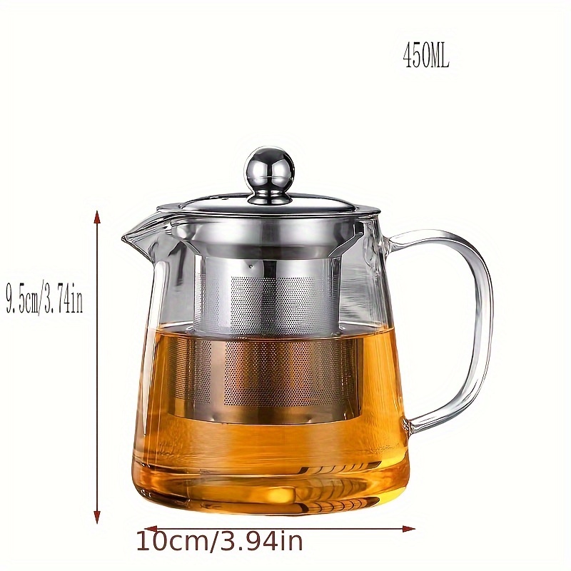 Glass Teapot With Stainless Steel Infuser, Heat Resistant Glass Tea Pot,  Can Be Used On Gas Stove Top, Summer Winter Drinkware - Temu