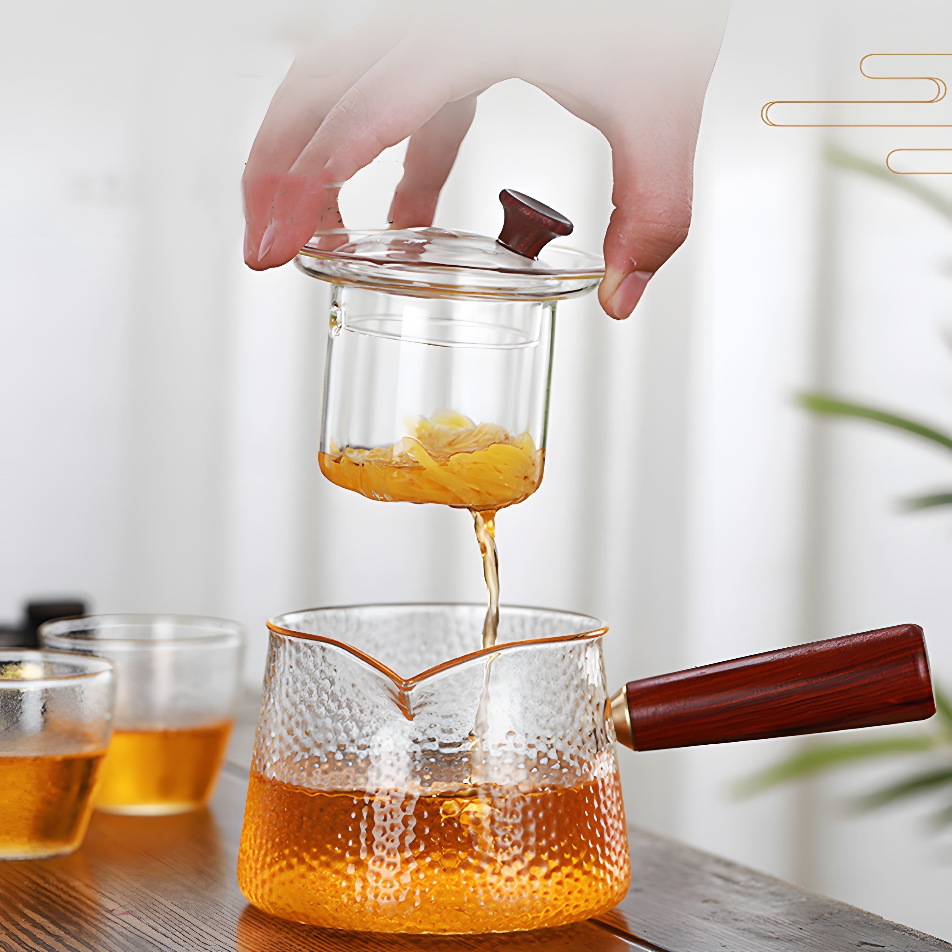 Glass Teapot Glass Teacup. Wooden Handle Teapot With Infusion, Household  Glass High Temperature Resistant Tea Maker Tea Kettle.perfect For Blooming  Tea And Loose Tea Leaves. Suitable For Family Dinners., - Temu
