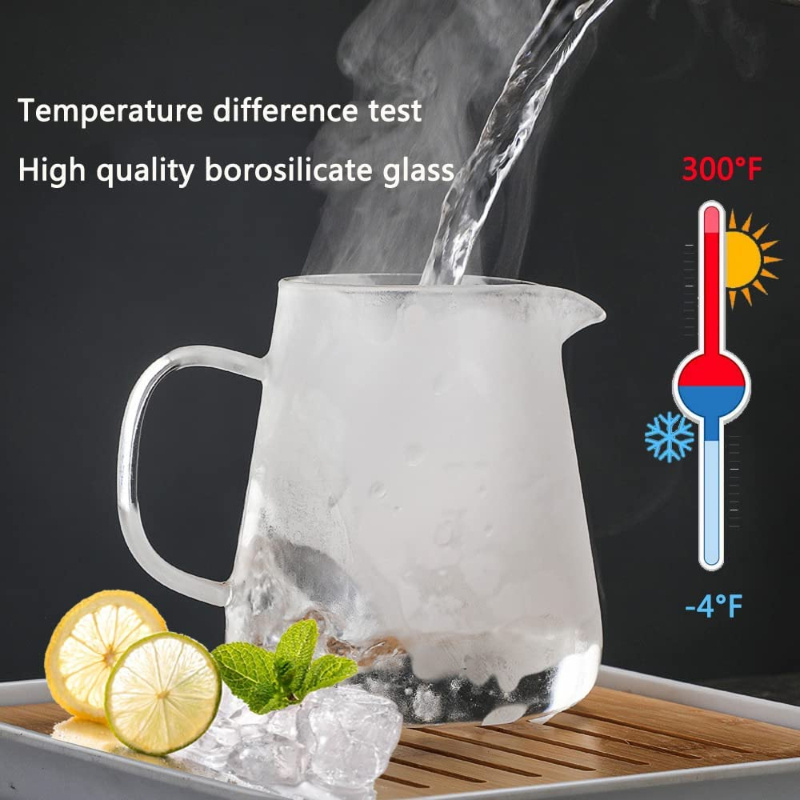 1.2L Transparent Wide Mouth Glass Drip Free Glass Pitcher Carafe Bottle  with Stainless Steel Lid - China Glassware and Cafetera price