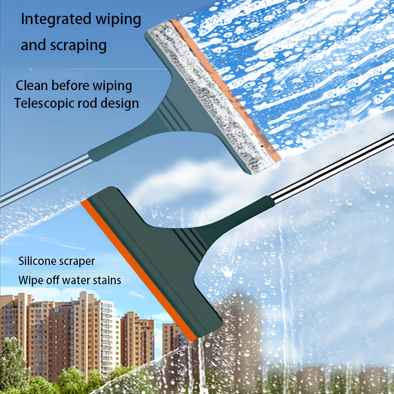 Telescopic Glass Wiper Microfiber Extendable Window Scrubber