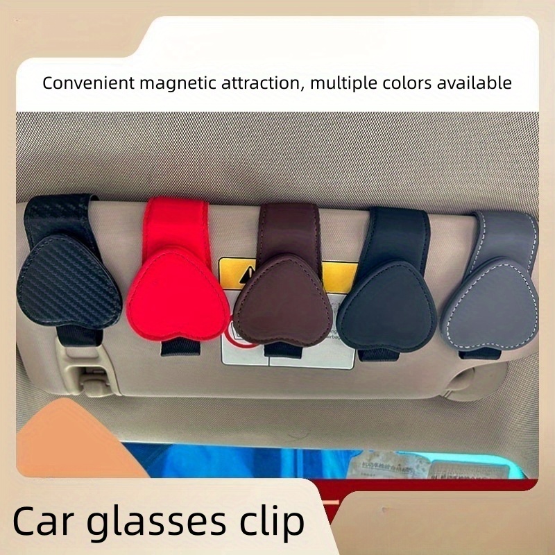 Comprar Soporte para gafas de coche Clip de fibra de carbono Universal SUV  camión soporte para visera de coche tarjeta de billete multifuncional gafas  de sol colgador de gafas suministros para coche