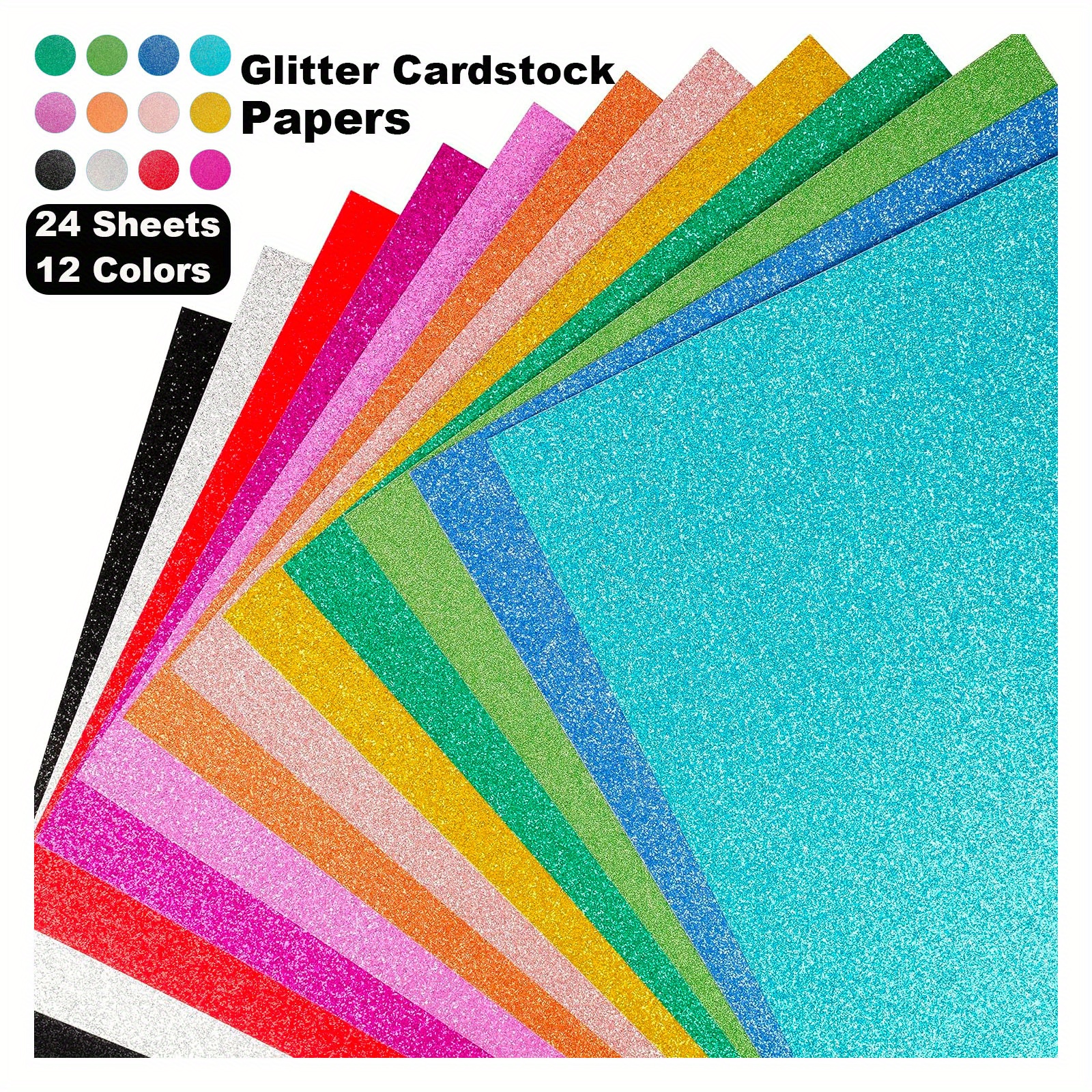 Glitter Cardstock Rose Gold For Cricut Making 300GSM 12*12 15 Sheets