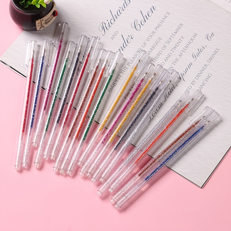 Premium Glitter Gel Pens, 0.8mm Medium Point Glitter Markers, Colorful Pen for Bullet Journal Writing, Multi Color Pen, Metallic Permanent Marker