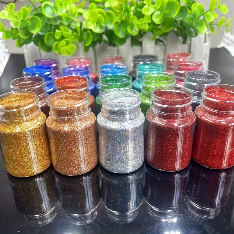 Holographic Chunky Glitter, 15 Colors Craft Glitter for Resin, with 5PCS  Mixing