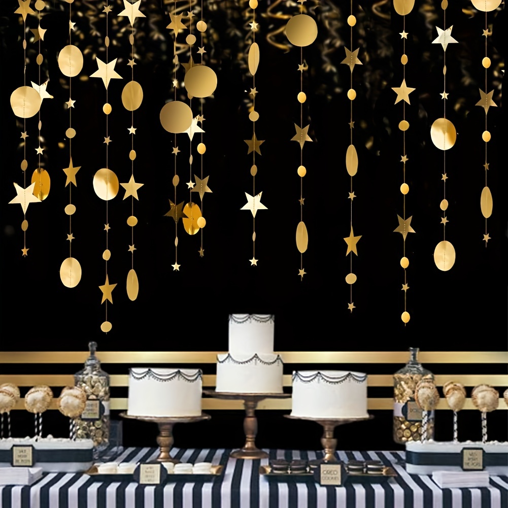 50pcs Gold Streamers Gold Party Decorations Streamer Backdrop 24 Colors Fringe Backdrop for Parties Thanksgiving Birthday Party Streamers