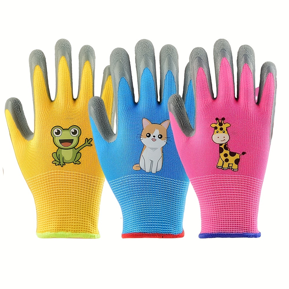 18 pares de guantes de jardinería para niños, guantes de jardín para niños,  guantes de trabajo con revestimiento de goma de espuma para niños