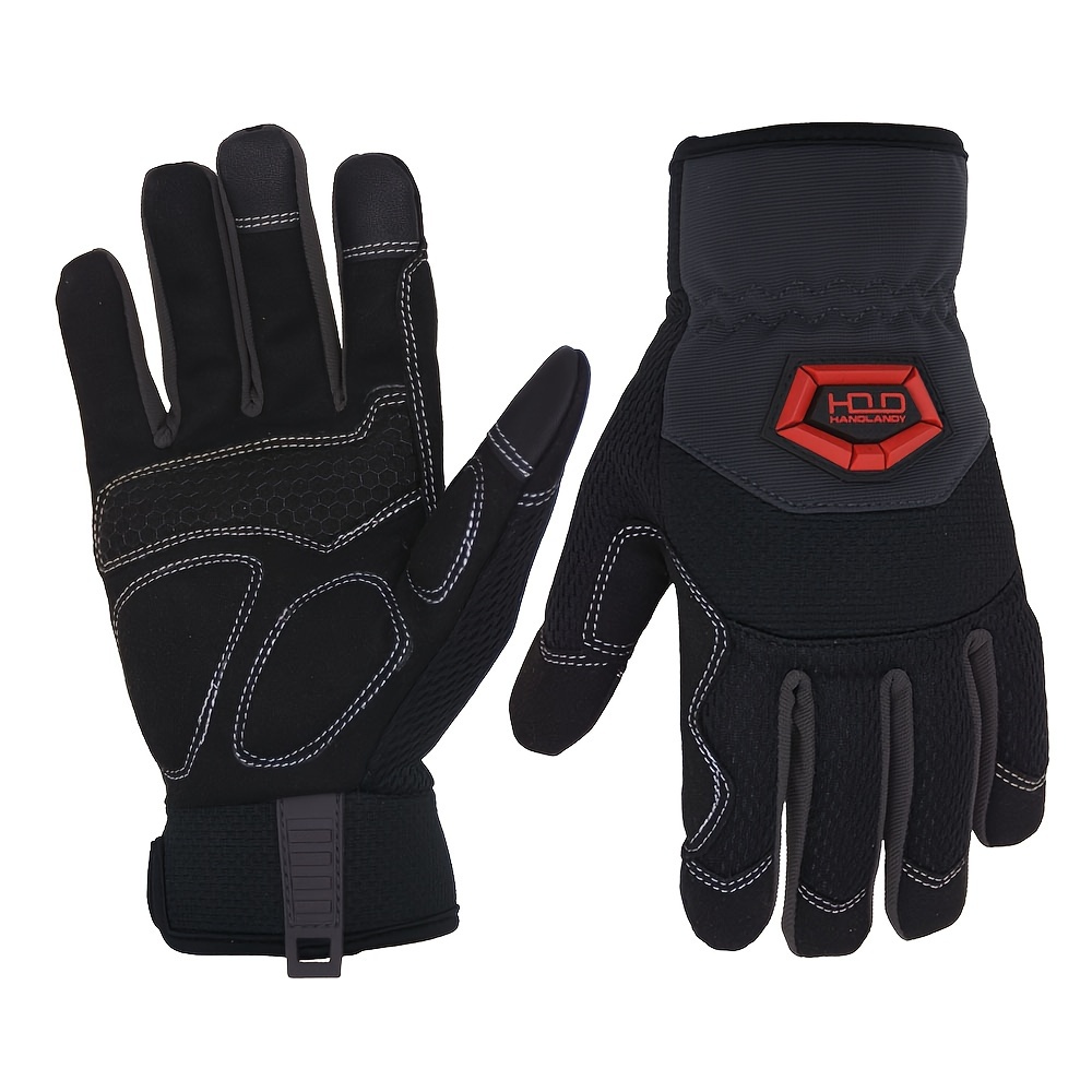 COOLJOB 10 pares de guantes de trabajo de seguridad para hombres y mujeres,  antideslizantes, con revestimiento de goma de nitrilo, guantes de trabajo
