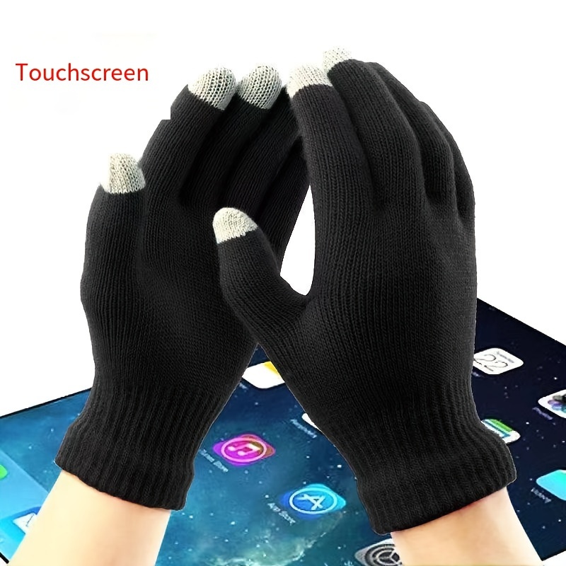1pc Minimalist Solid Black Winter Fingerless Gloves