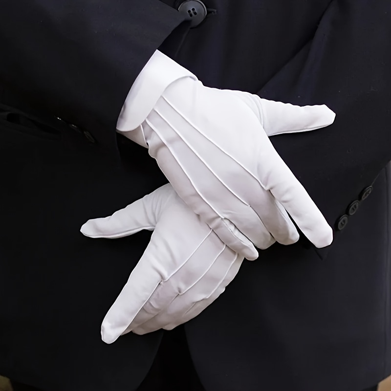 12 pares de guantes de algodón blanco, suaves y transpirables para