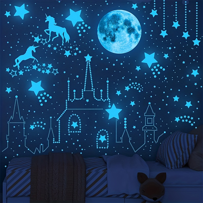 Estrellas que brillan en la oscuridad para techo, 1078 piezas, decoraciones  de estrellas para dormitorio, decoración de habitación de niños y niñas