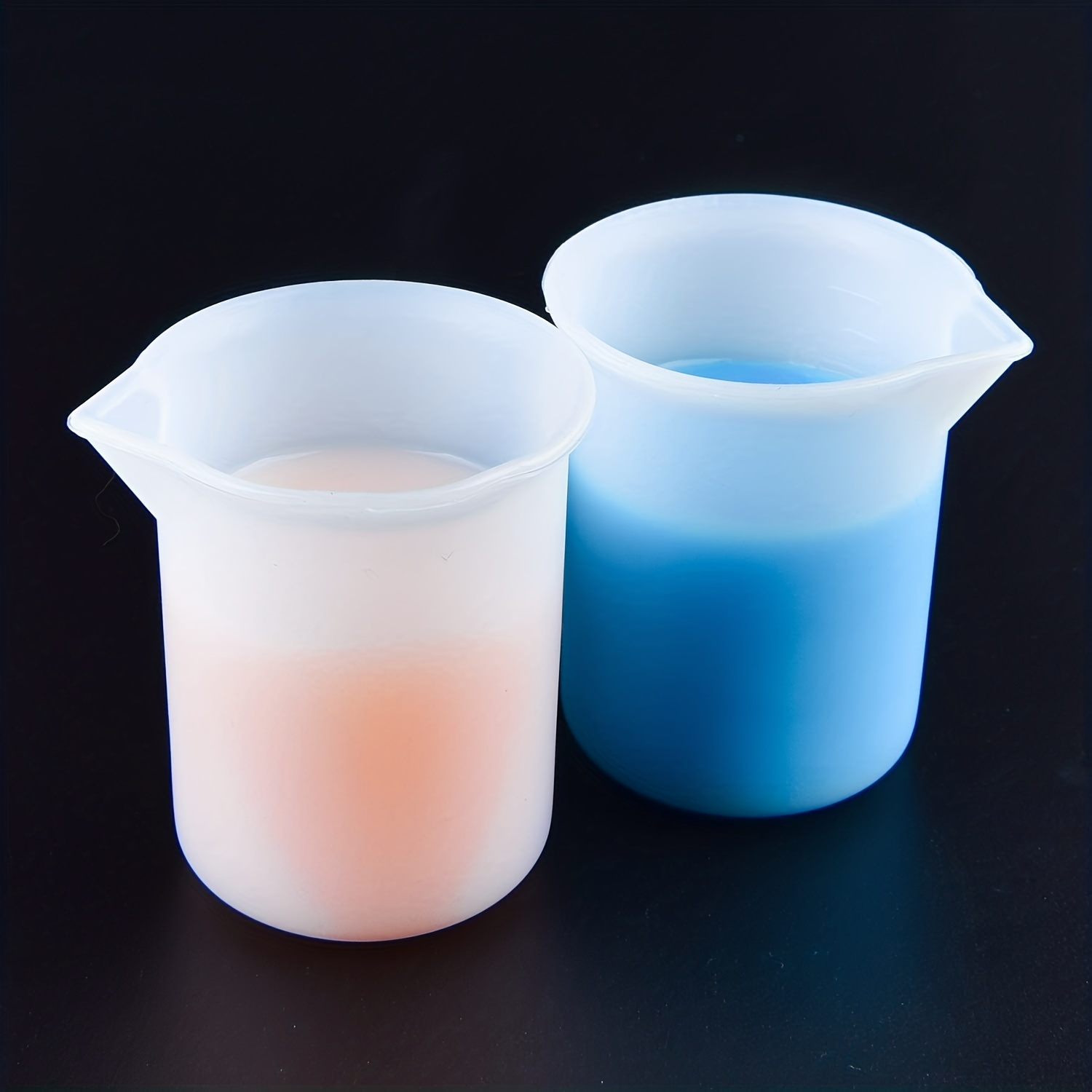 Silicone Resin Measuring Cups Tool Kit, Non-Stick Large Silicone Bowls for  Epoxy Resin, Reusable 600&100ml Silicone Mixing Cup with Stir Sticks