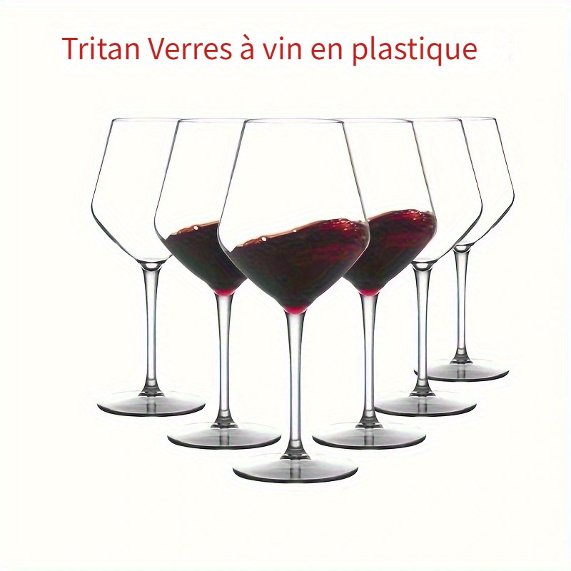 Verre à vin en plastique transparent recyclable - Gobelet à vin incassable  - Gobelets jetables et réutilisables pour Cha