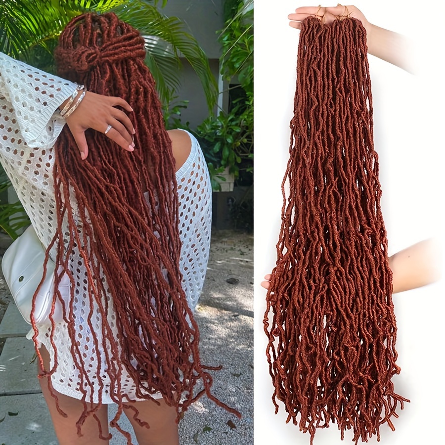  FANCEE Faux Locs Crochet Hair 8 Inches Short Curly Dreadlocks  Extensions for Black Women Pre Looped Soft Nu Locs Ombre Brown Wavy Crochet  Dreads Braiding in Hair Extensions(6 Packs 120