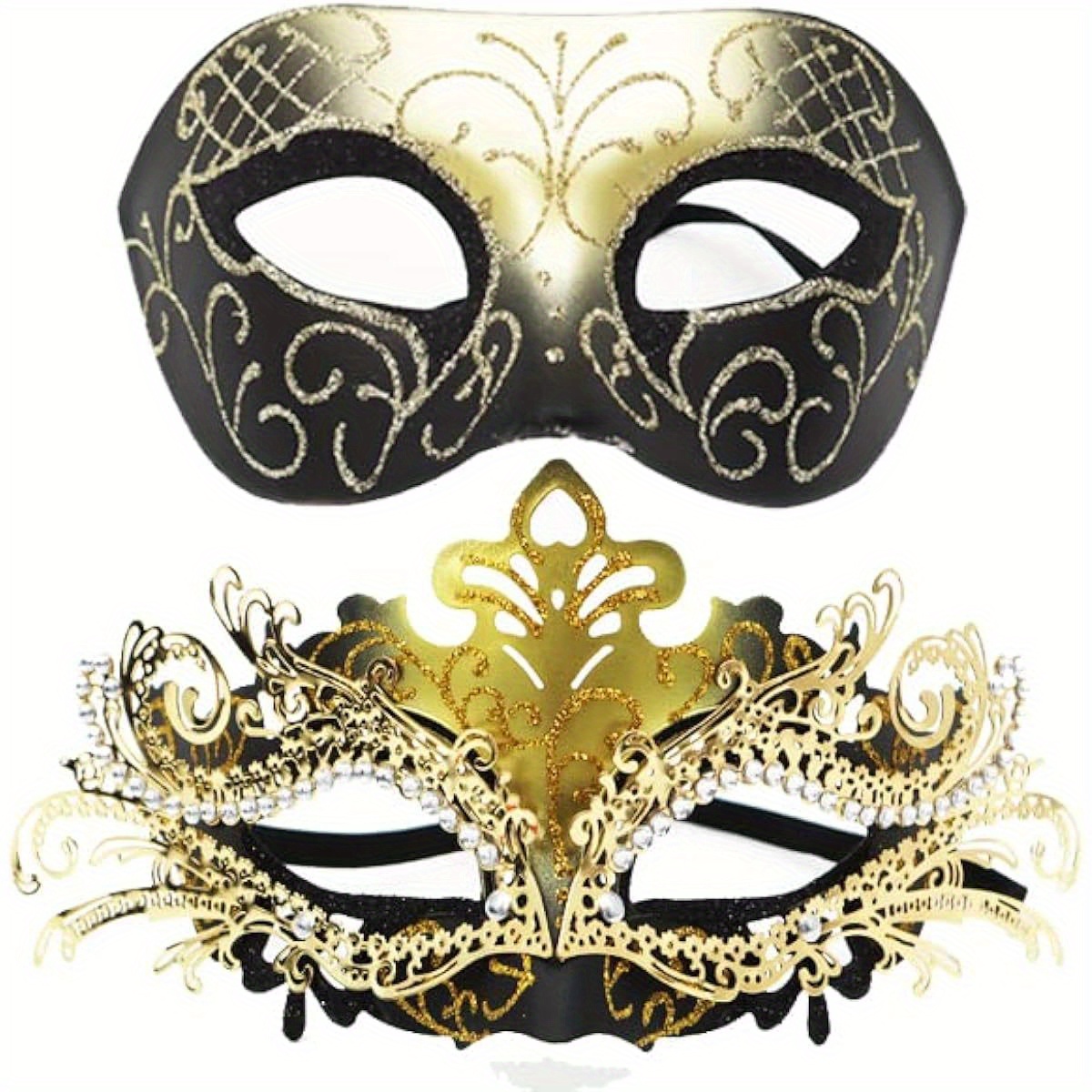 Masque de mascarade pour femmes masque en métal brillant soirée bal
