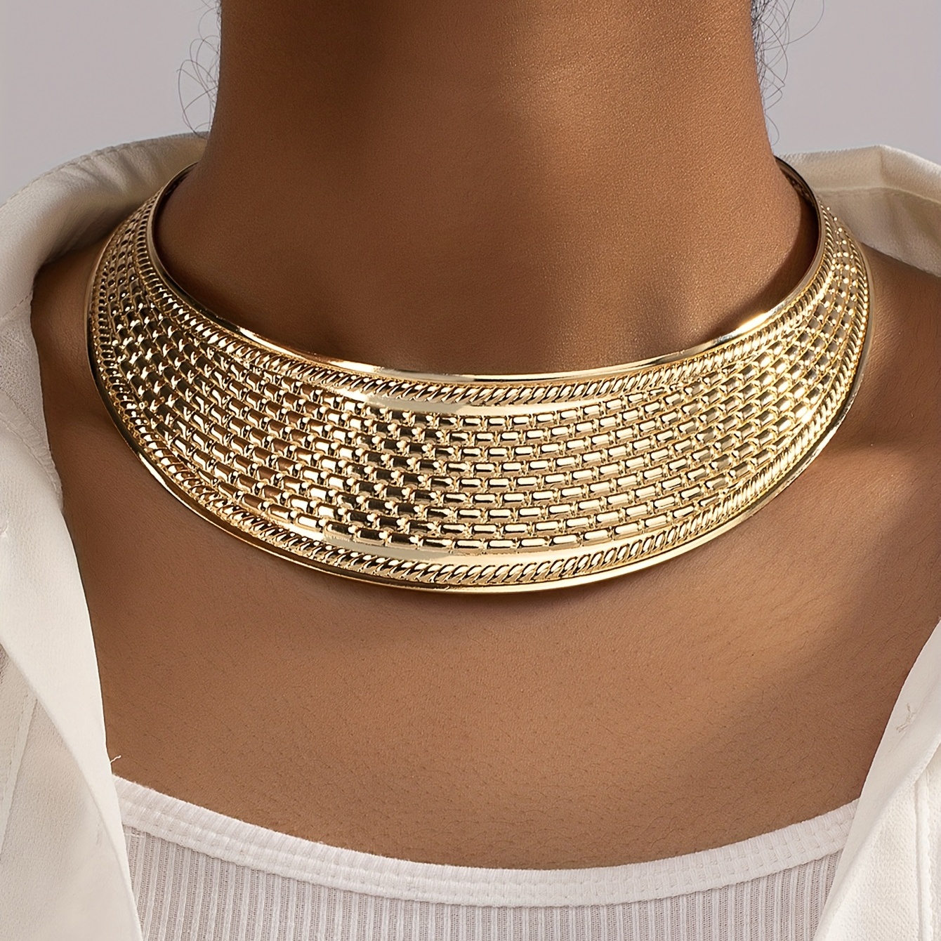 Gold plated deals collar necklace