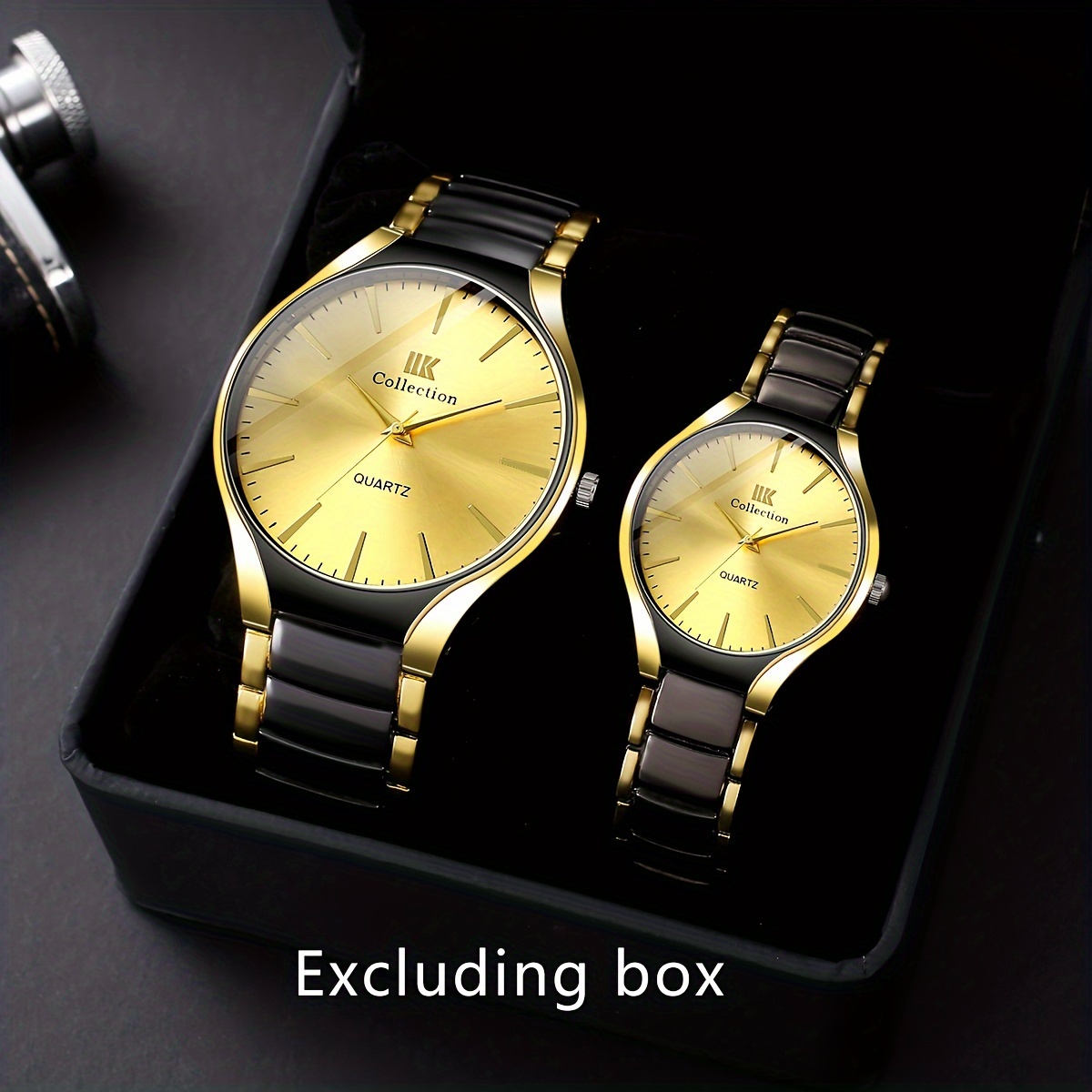 Golden chain watch discount with black dial