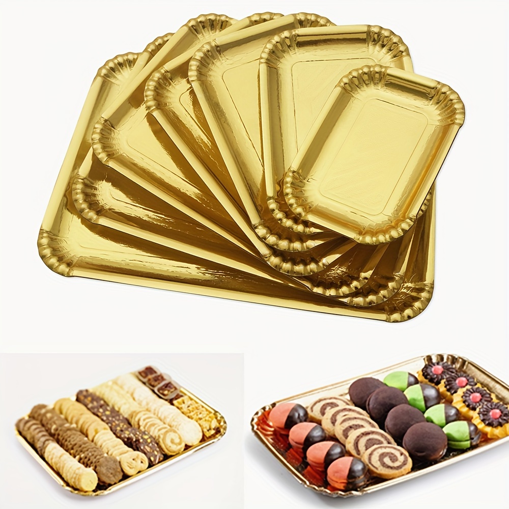 Présentoir à cupcakes en perles dorées, plaque d'affichage sur