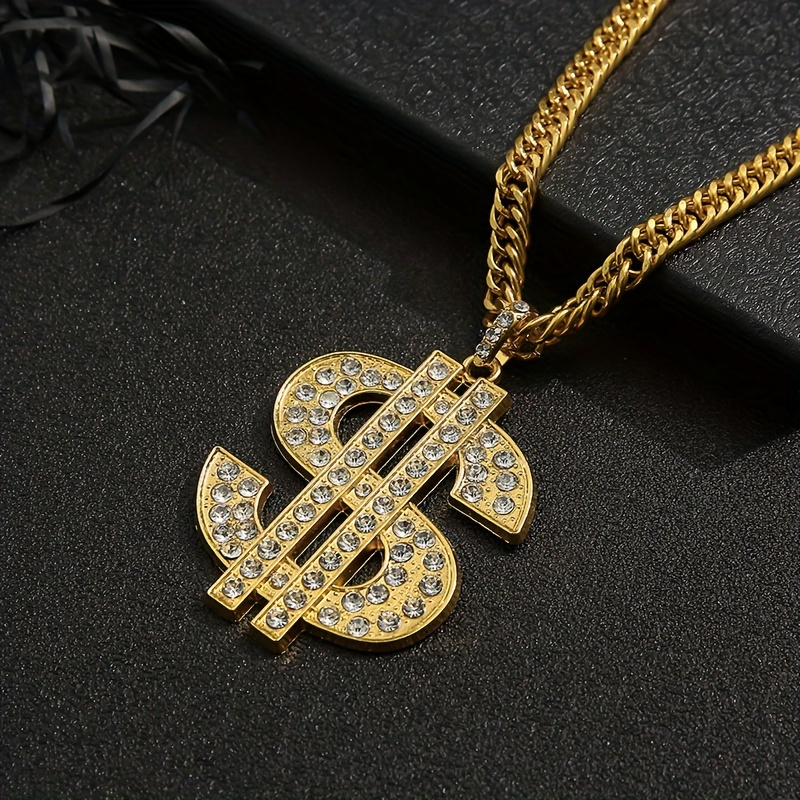 Fake dollar clearance sign necklace