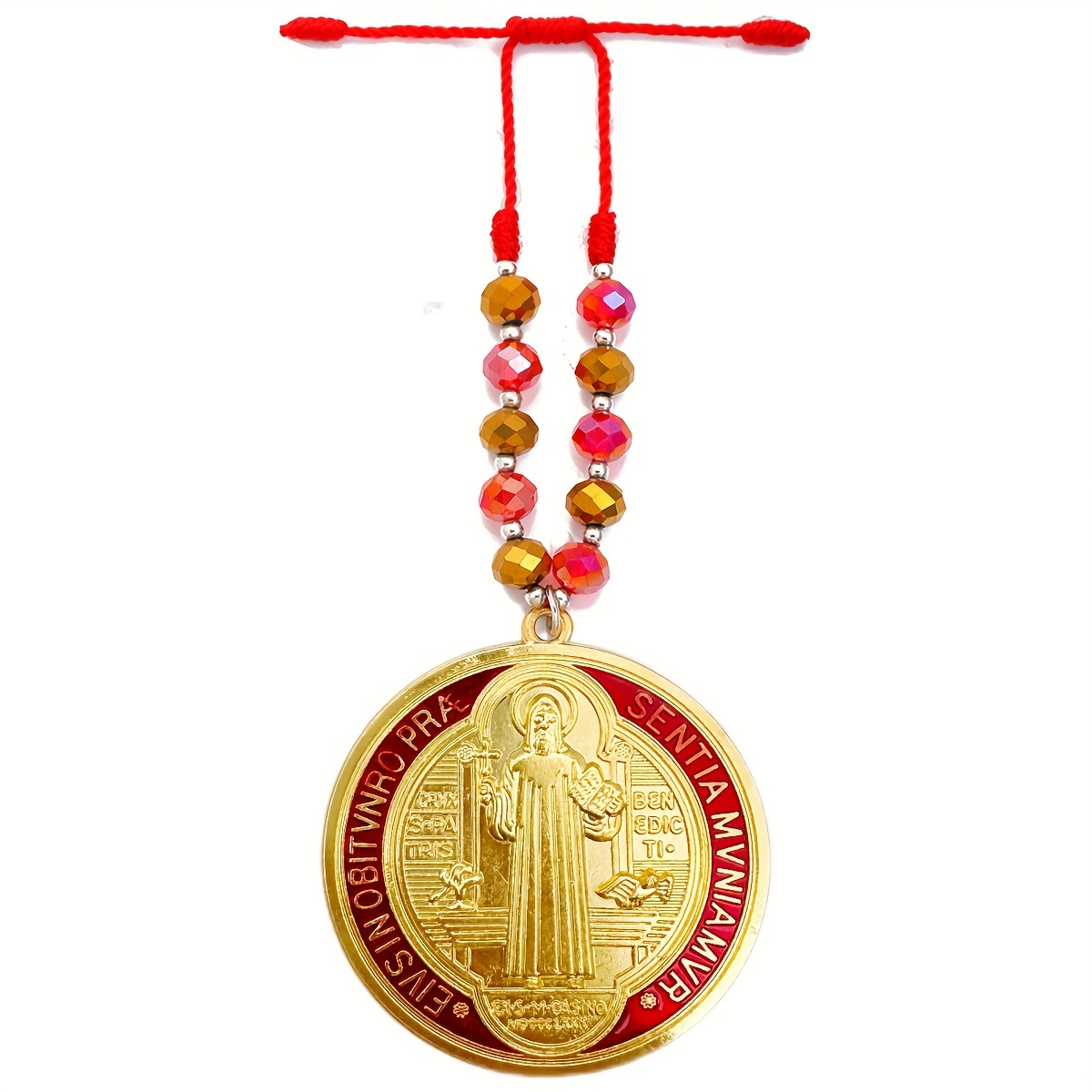 5 extra grande Medalla de San Benito Tono de latón con centro de torneado y  tarjeta de oración / Medalla de San Benito XL con centro Giratorio con o -   México