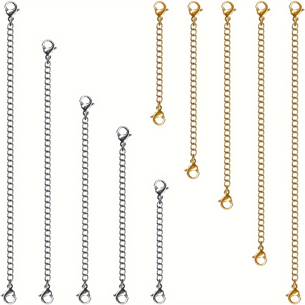 3 Pcs 925 Sterling Silver Necklace Extenders for Women Durable Strong  Removable Necklace Bracelet Anklet Extension for Jewelry Making(1 2 3 Inch,  Gold) Gold(1,2,3inch)
