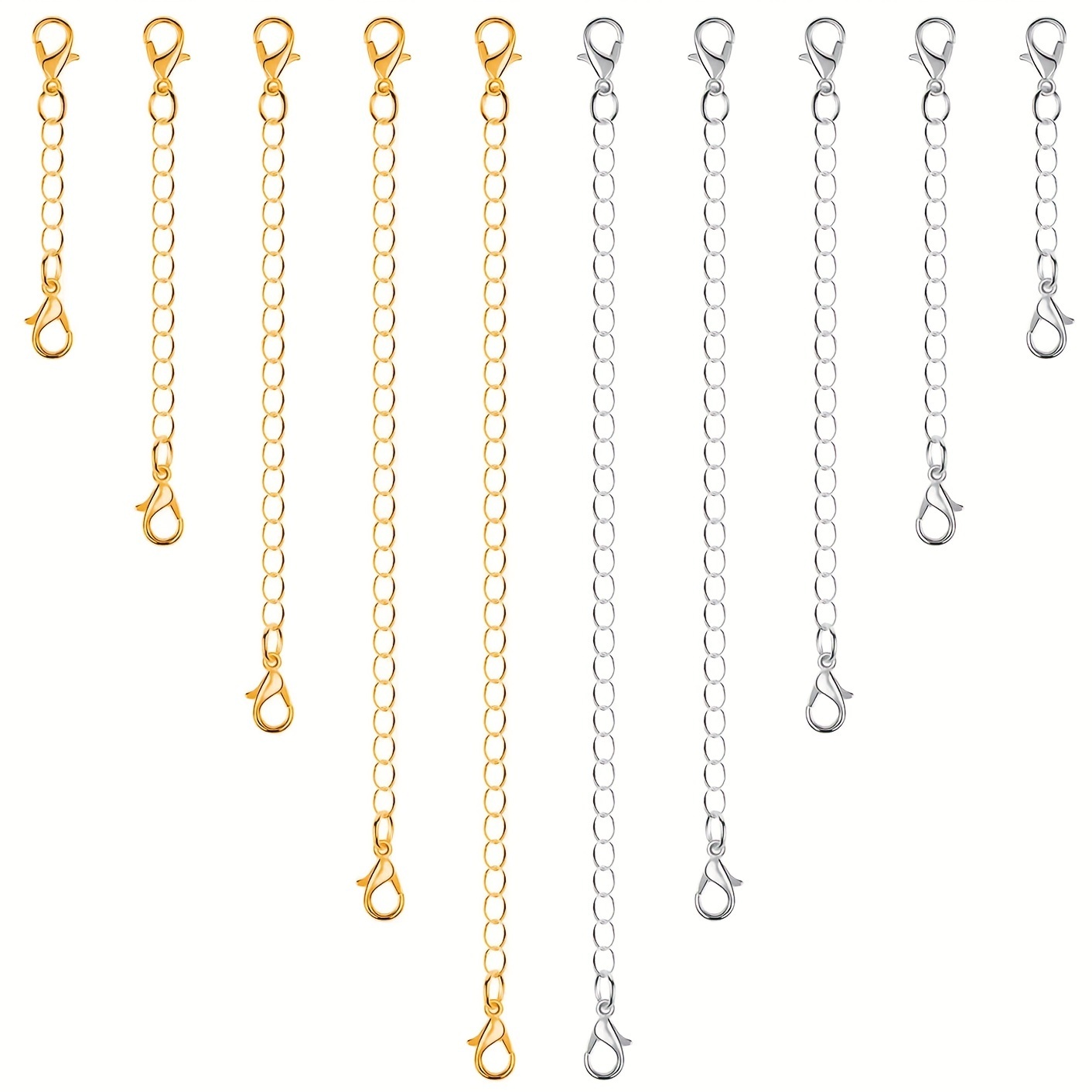 Necklace Extenders, Necklace Extender, 8 Pieces Extension Chain Set, Chain  Extensions, Golden and Silver, Extender Chain, Chain Extension, Necklace  for DIY Jewellery Making, Plastic : : Home & Kitchen