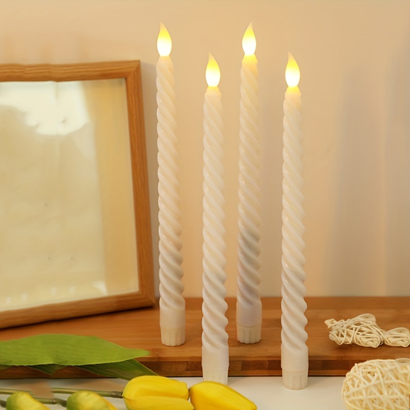 Ensemble de 4 bougies d'anniversaire pour enfants, torsadées en cire  d'abeille pour décoration de