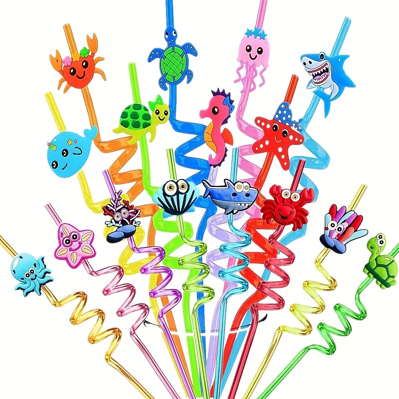 US 24Pcs Reusable Unicorn Alpaca Mermaid Straws Daughters Girls Party Favor  Kids