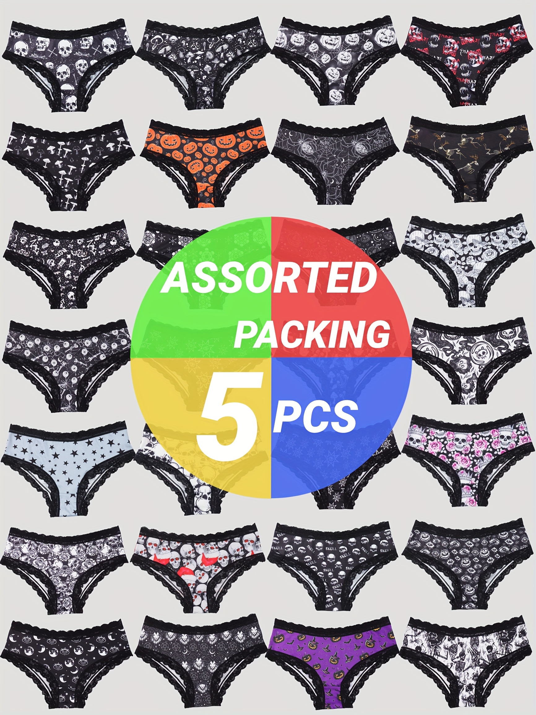 Secret Treasures Assorted Prints & Solids 6 Pair Seamless Hipster Panties -  Medium : : Clothing, Shoes & Accessories