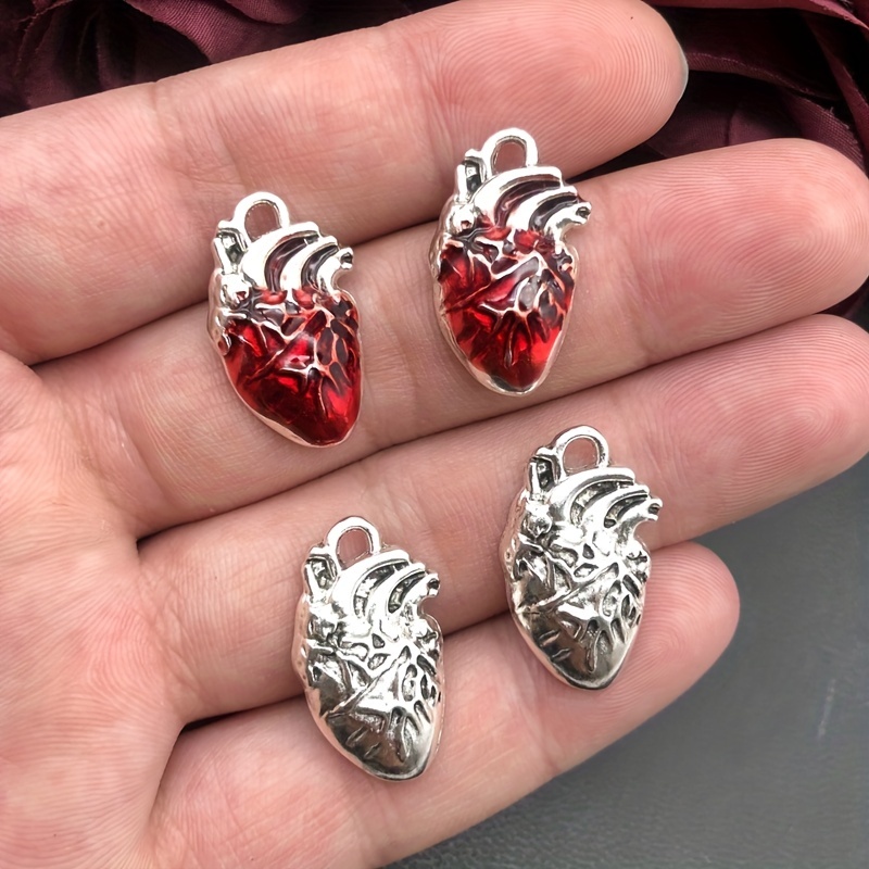 Two sided heart lock and key pendants, Heart pendant, Anatomical