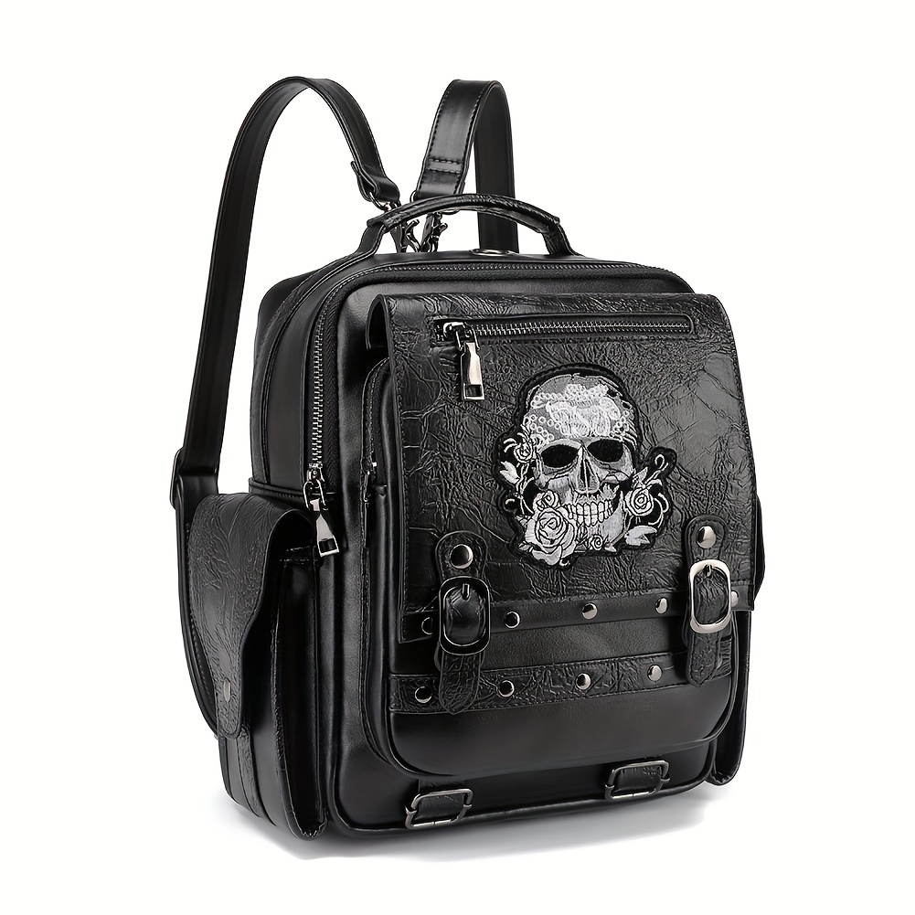 Gothic Skull Plush Novelty Backpack, Unique Cartoon Cute Backpack, Women's  Funny Phone Storage Bag & Purse For Halloween Party - Temu