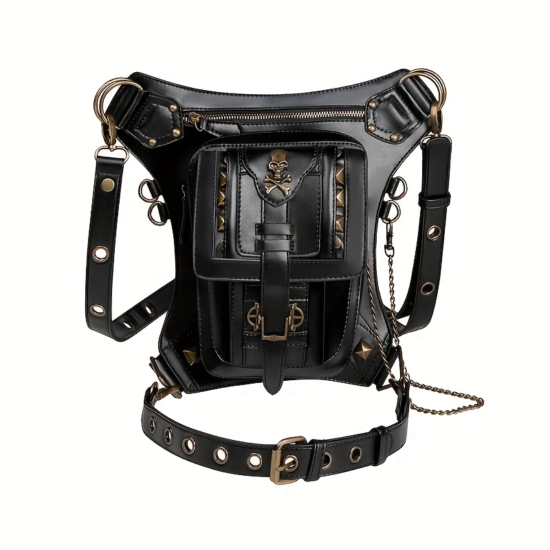 Steampunk Purse Shoulder Bag with Chain Pouch Waist Bag Satchel Handbag  Gothic Wallet Small Ladies 