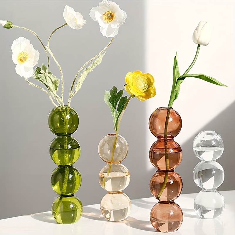 Geometric glass vase Simple bubble glass Crafts Flower vase for