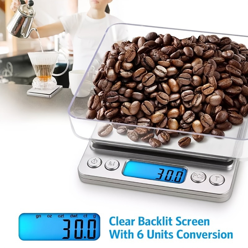 American Weigh Scales Barista Series Kitchen Coffee Weight Scale Digital  Bright Back-lit LCD display 6.6lb Capacity