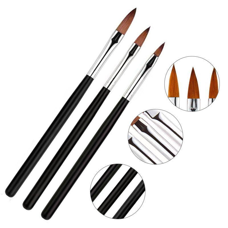 Set di pennelli sfumati per unghie da 1 pezzo con manico in legno rosso  pennello da disegno per unghie penna per pittura con Design in Gel UV -  AliExpress