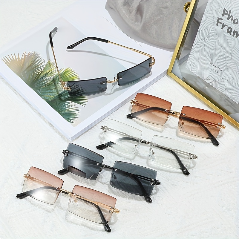 New Small Frame Rectangle Sunglasses Women's Outdoor Hiking Sun Glasses  Women Brand Designer Fashion Eyewear UV400 Gafas De Sol