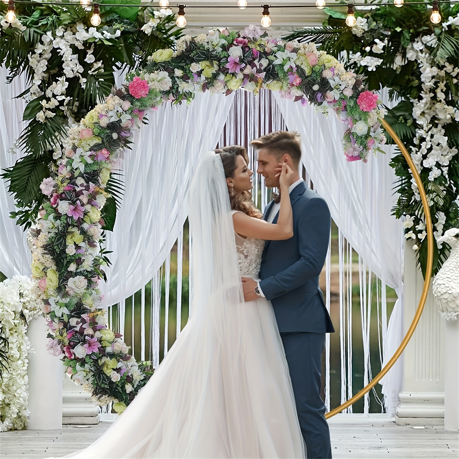 Arco de boda de metal, apoyos arco, arco de globo, boda, soporte, arco,  cuadrado, fondo, flor, arcos, decoración de boda, flores, decoración de  boda