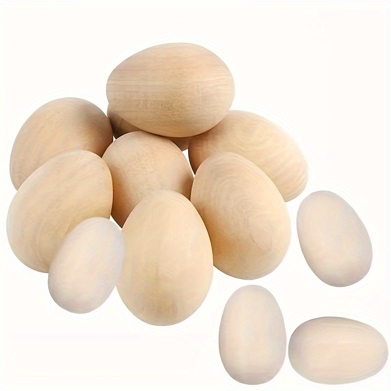 12pcs wooden eggs to paint kids crafts 8-12 girls small wooden eggs Fake  Egg