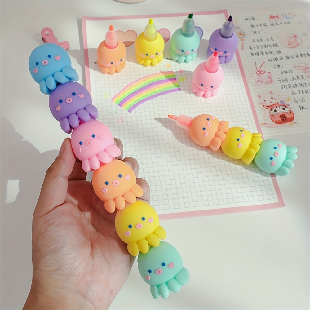 4 Pack 20 Pcs Cute Mini Highlighter Pens Stackable Kawaii Marker Pens  Classroom School Pastel Color Highlighters Cute Stationary Markers for  Girls